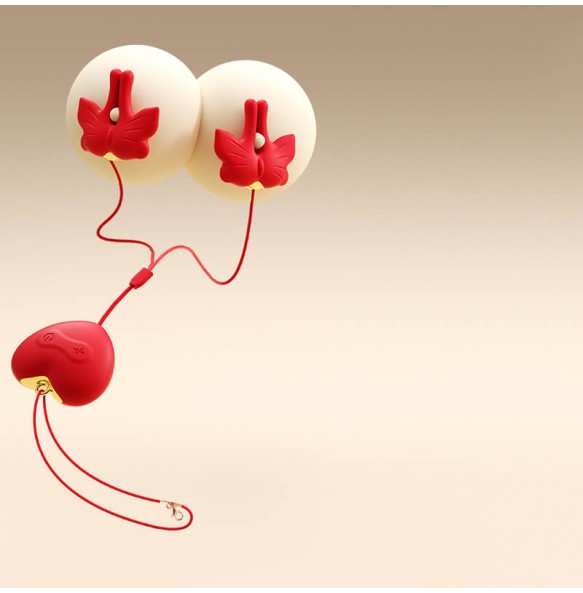 MizzZee - Butterfly Nipple Clamps (Chargeable - Red)